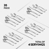 20-Piece Stainless Steel Silverware Set - Attractive Mirror Finished Flatware