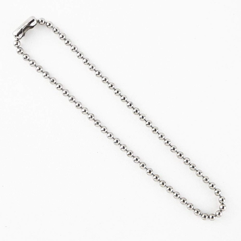 Ball Chain with Connector, Silver, Total Length: Approx. 4.9 inches