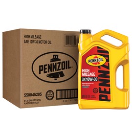 Pennzoil High Mileage 10W-30 Motor Oil, 5 Quart (3 Pack)