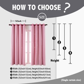 indistar Star Curtains for Bedroom Star Hollow Out Blackout Curtains for Kids Room Double Layer Star Cut Out Window Decor(2 Panel, 52W x 84L inch,Pink)
