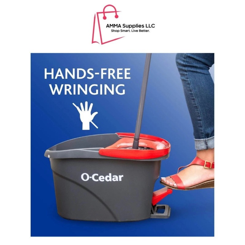O-Cedar Easy Wring Microfiber Spin Mop, Bucket Floor Cleaning System,