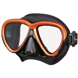 TUSA Intega Diving Mask Snorkel Diving Goggles Professional (Black/Energy Orange)