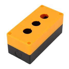BX3 22 mm Switch Box, Three-Hole Push Button Switch, Control, Protective Cover, Waterproof, Yellow, Buttons and Indicators