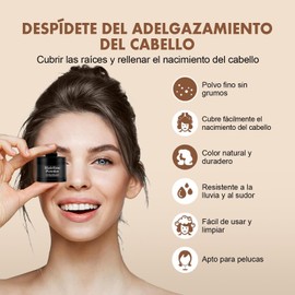 Hairline Sombra en Polvo Marrón Oscuro 4g – Polvo Retocador de Raíces Invisible para Mujer, Cubre Contorno del Cabello Natural, Resistente al Sudor, Fácil de Aplicar para Disimular Entradas y Líneas de Cabello