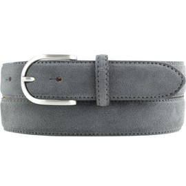 BELTINGER Women's Suede Belt 3.0 cm | Suede Leather Belt for Women 30 mm | Suede Belt with Round Belt Buckle, Dark grey, silver