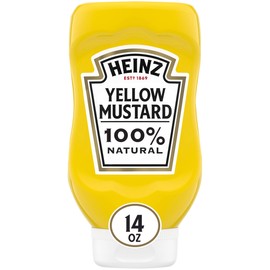 Heinz 100% Natural Yellow Mustard (12 ct Pack, 14 oz Bottles)