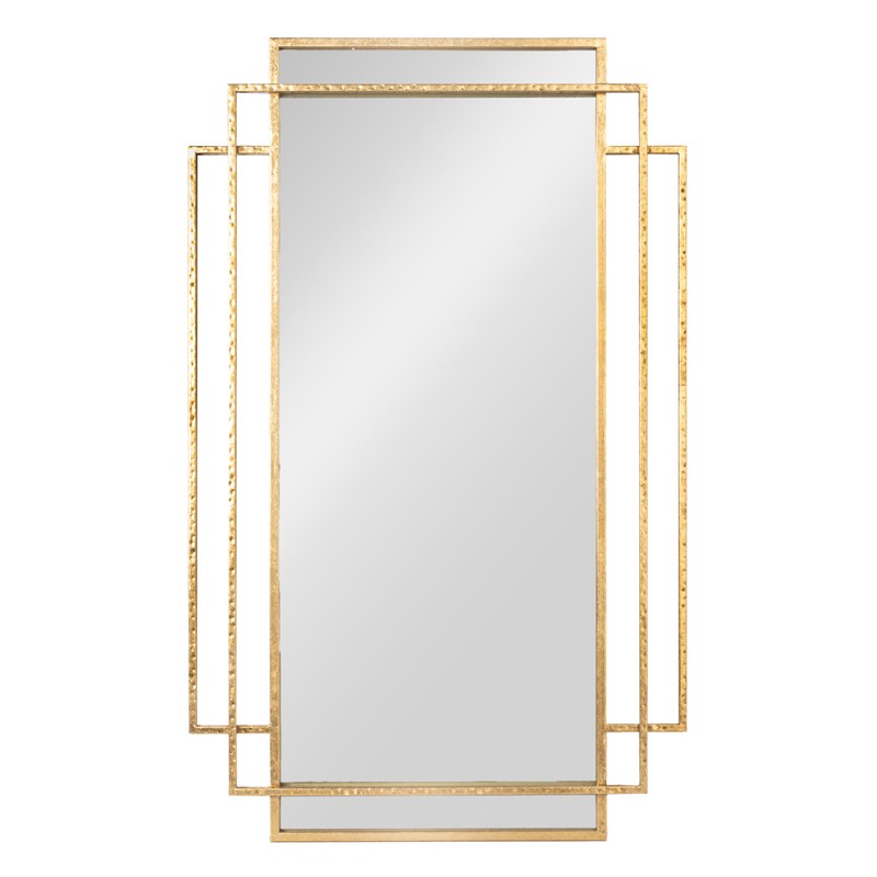 Creative Co-Op Metal Wall Mirror with Reclaimed Wood Border, Gold