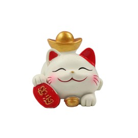 Pokinge 1Pcs Lucky Cat Phone Holder Stand Maneki Neko Mobile Phone Stand Cartoon Cat Phone Rack Creative Desktop Ornament Resin Craft Gift Home Decor