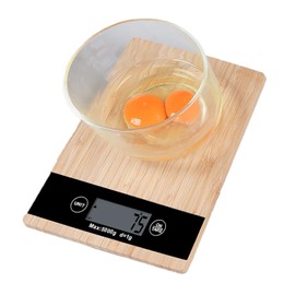 Food Scale Electronic Scale, LED Display Cooking Scale Bamboo Kitchen Scale Electric Kitchen Scale Food Cooking Scale Home Kitchen Baking Cooking