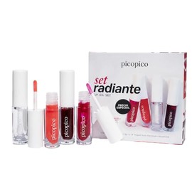 PICO PICO - Sets de maquillaje - Set 4 Lip Oils Hidratantes Veganos – Brillo Natural con Ácido Hialurónico y Jojoba | Colores Construibles No Pegajoso