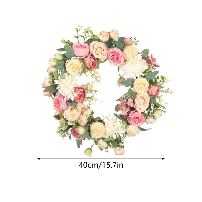 Artificial Peony Wreath Peony Flower Spring Wreaths for Wall Wedding