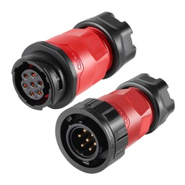 CNLINKO YM-20 7 PIN Industrial Waterproof Connector,IP68 Circular Connector,PBT Plastic Shell Quick Plug Aviation Connector M20 Male Plug and Female Plug (7 PIN)