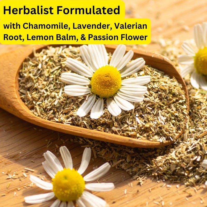 Sleep Easy Herbal Tea (w/Chamomile, Lavender, Lemon Balm, Valerian Root,