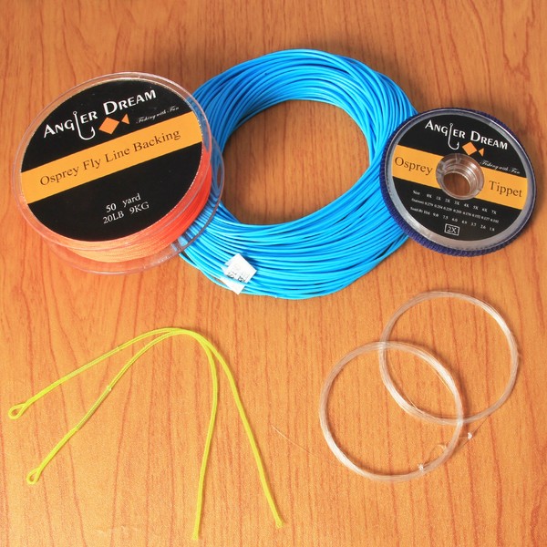 Blue WF Fly Fishing Line Kit 6WT Fly Fishing Line Leader Braided Backing Fish Line