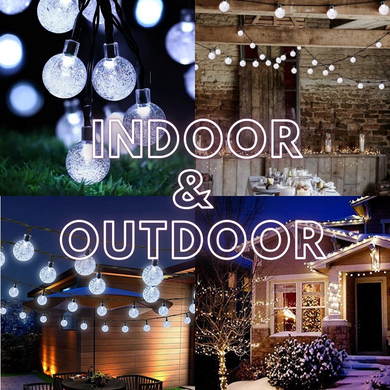 Globe Solar String Lights 29ft 60LED Solar Globe Lights Waterproof
