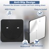 2 Pack Adhesive Shower Rod Holders, Black Transparent Rod Retainer