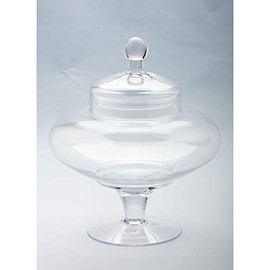 CC Home Furnishings Apothecary Hand-Blown Glass Jar with Finial Lid - 13” - Clear