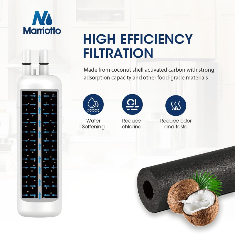 MARRIOTTO EDR1RXD1 Refrigerator Water Filter Compatible with Whirlpool W10295370A, WHR1RXD1,