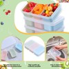 mekueeex 4 Set Snack Containers with 3 Removable Compartments Reusable