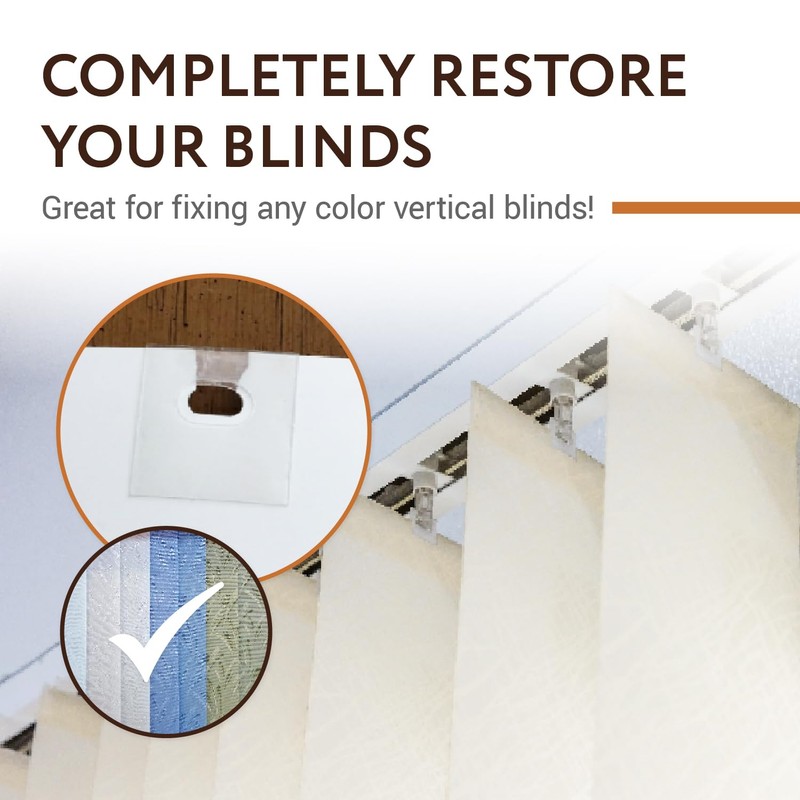 Impresa Clear Vertical Blind Repair Tabs - 50 Clear, Stick-On