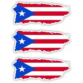 Unbranded/Generic 3x Puerto Rico Hard Hat Stickers | Motorcycle Helmet Decals | Rican USA Labels