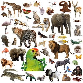 Fancy Land Animal Stickers Jungle Animal Sticker for Kids 8 Sheets Wild Safari Themed Decals for Scrapbooking Water Bottles Envelopes Decor Party Favors 400Pcs