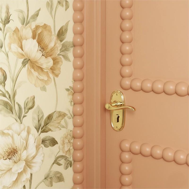 QUORGVES 12Pcs Decorative Half Beaded Wood Trim Molding 15.75 Inch