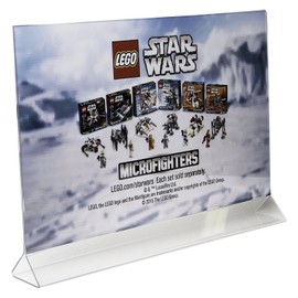 Clear-Ad - LHB-1711 - Double Sided Acrylic Upright Sign Holder 17x11 - Table Menu Card Display Stand - Plastic Picture Frame (Pack of 3)