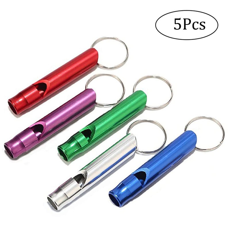 5 * Safety Whistle, Emergency Whistle Survival Emergency Mini Whistle Aluminium