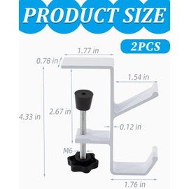 KGDUYC 2 x Handbag Holder, Adjustable Bag Holder for Table, Multifunctional Bag Hook, Headset Holder for Office Tables, Study Tables, Computer Desks