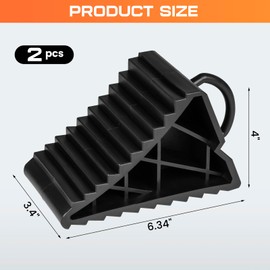 Taifa Wheel Chocks for Travel Trailers, RV Wheel Stoppers Tire Chock with Portable Handle for Camper Cars Trucks etc., Black, 2PCS