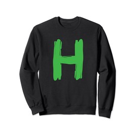 Creative Bold Green Letter H - Design Alphabet - Marker Sweatshirt