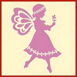 Fairy Folk Art 1 Stencil - 5" x 7" Children Kids Drawing Sidewalk Chalk Washable Plastic Fun Art DIY Template Reusable Laser Cut Mylar Template for Painting Home Decor DIY Crafts - The Artful Stencil