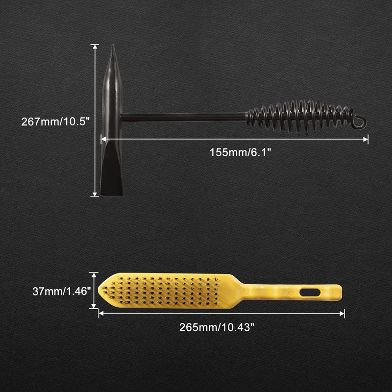 LEONTOOL 10 Inch Welding Hammer and Wire Brush with Curved