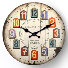NUOVO Wanduhr, Retro 12-Zoll rahmenlose Wanduhr, Quarzwerk leise, Country Style arabische Digitale Wanduhr, Küche, Schlafzimmer und Wohnzimmer Dekoration
