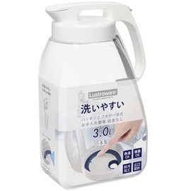 Iwasaki Industrial Cold Water Bottle K-1287 W Seamless Pitcher 9.1 gal (3.0 L), Made in Japan, White