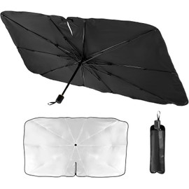 Sun protection car windscreen, windscreen sun protection, heat protection car, car parasol, suitable for most models (80 x 140 cm)