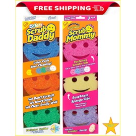 Scrub Daddy Scrub Mommy and Daddy Non-Scratch Cleaning Sponges - 3 pack each