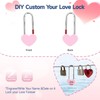 Gradleen Keyless Love Lock Single Heart Padlock,Pink 3.5" 50mm Love