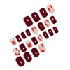 Vopintpy Wine Red Fall Press on Nails Short Thanksgiving Square