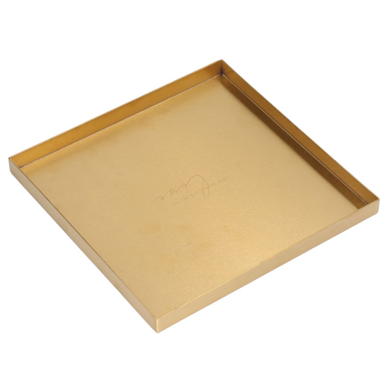 Gold Stainless Steel Tray Decorative Jewelry Dish Makeup Tray Organizer