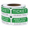 L LIKED 250 Raffle Tickets, Green (4 Color Selection),Double Roll,50/50