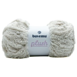 Buvemu Plush Faux Fur Bulky Yarn, Super Soft Fluffy Fuzzy for Knitting Crocheting Crafting, 100 Gram (3.53 Ounces) 109 Yards (100 Meters) (Bone)