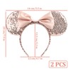 OVBOVA Mouse Ears Headbands, Pack of 2 Mouse Ears Headband,