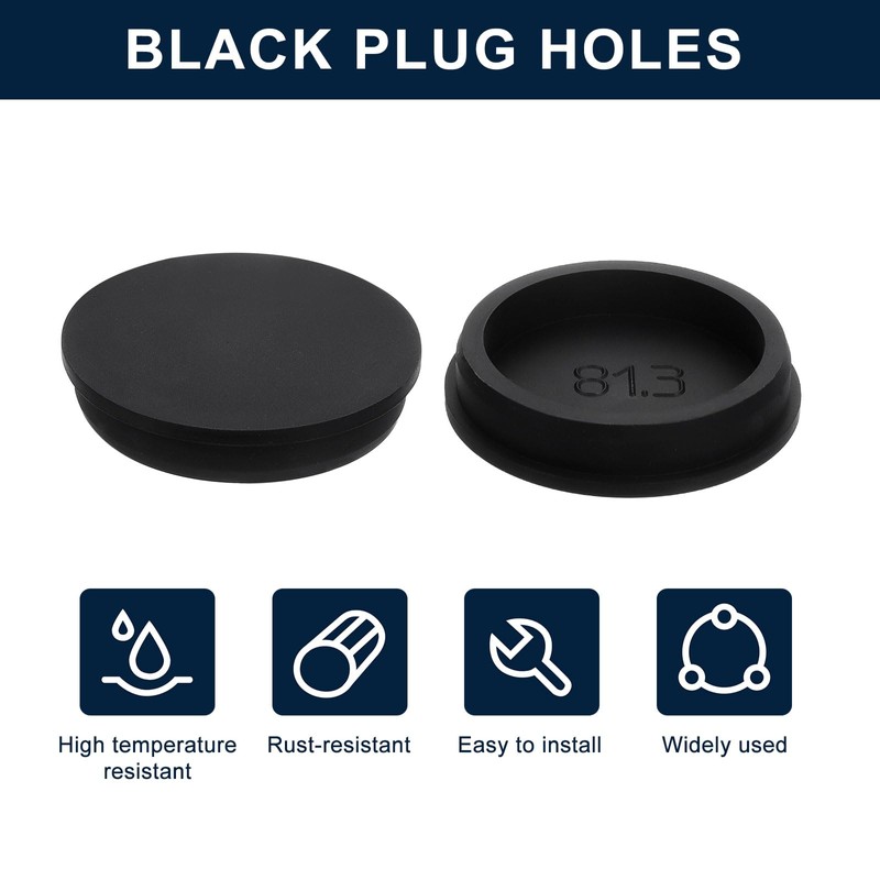 sourcing map 1 Pcs Black Plug Holes, Waterproof Rubber Button