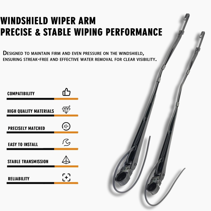 RigidWire 1 Pair Front Windshield Wiper Arm Kit Fits Compatible