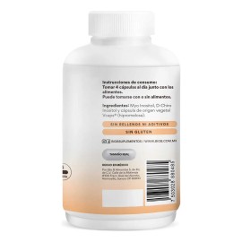 BIO B  Myo  D-Chiro Inositol, Ratio 401, 120 Cpsulas, 2,000 mg de Myo Inositol y 50 mg de D-Chiro Inositol por porcin                                 