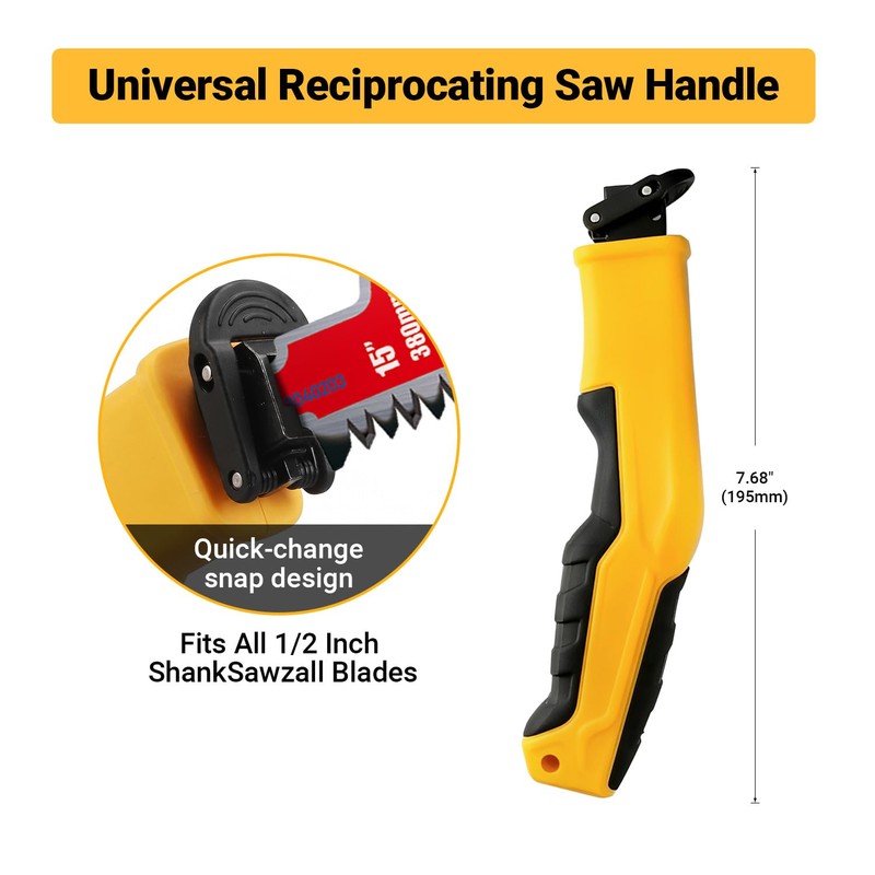 Universal Reciprocating Saw Handle - Fits All 1/2 Inch Shank