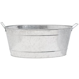 Achla Designs C-55 Large Galvanized Steel Metal Oval tub