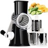 KEOUKE Rotary Cheese Grater Hand Crank Black - Shredder Slicer